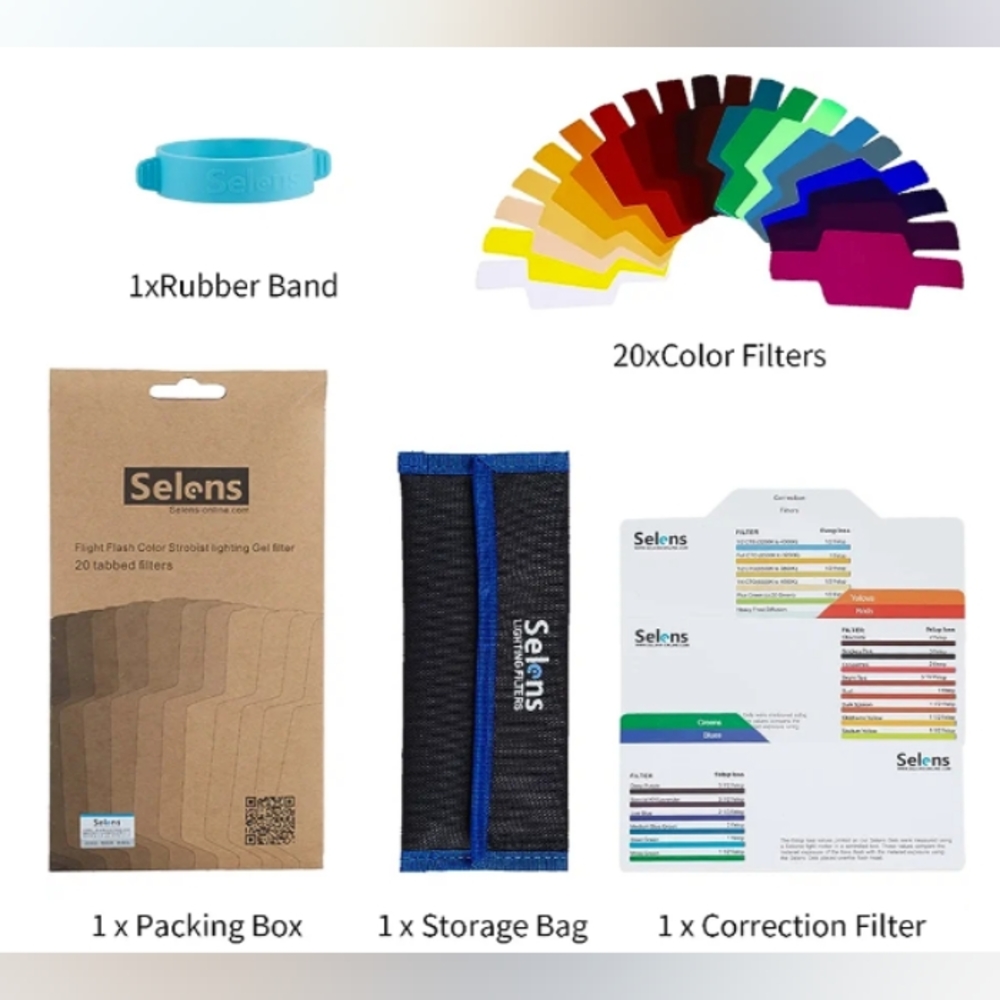 Selens Universal Flash Gels Lighting Filter SE-CG20-20 pcs Combination Kit - Picture 2 of 5